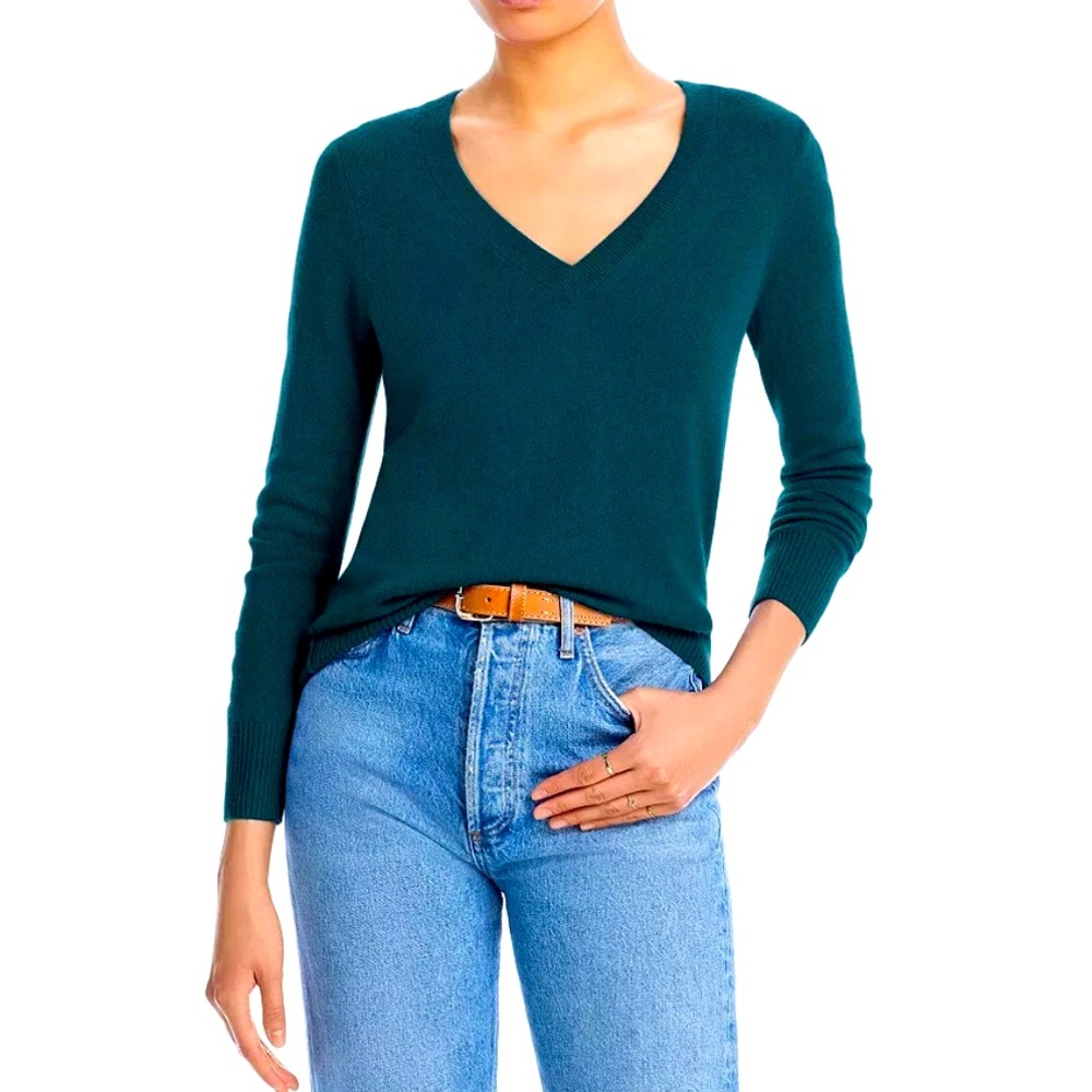 CLUB Monaco 💯 Cashmere V Neck Sweater Size XS TP
